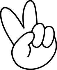 Victory gesture cute illustration sticker