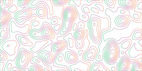 Abstract white background with colorful gradient Topographic line map pattern. Contour elevation topographic and textured Background Modern design with White background with topographic wavy pattern..