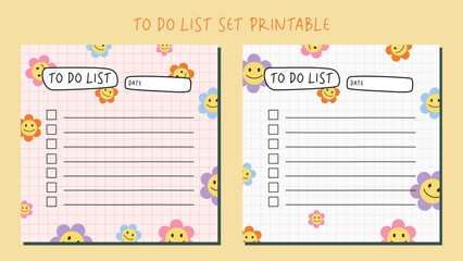 cute flower and garden to do list template background printable vector illustration