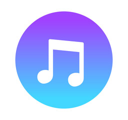 青紫色のグラデーション｜音符マーク