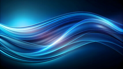 Fototapeta premium Dynamic blue waves create a mesmerizing abstract texture background with shimmering highlights. deep blue canvas is adorned with fluid, flowing lines