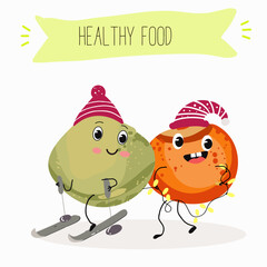 Lentil, vector hand drawn illustration with cute vegan protein characters isolated on white.