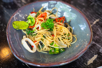 spaghetti with seafood