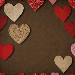 Obraz premium Charming Background with Hearts - Perfect for DIY Projects, Crafts, Valentine's Day, and Romantic Decor