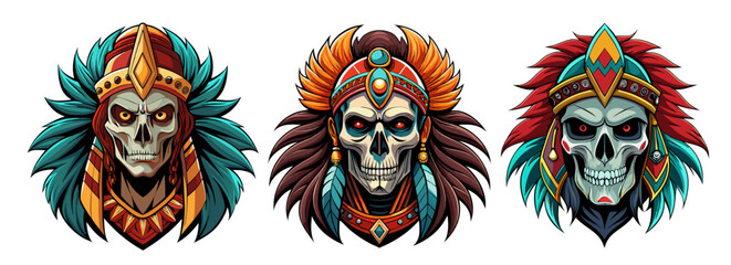 Skull of an indian warrior vector image