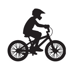 A bike, silhouette vector style, white background