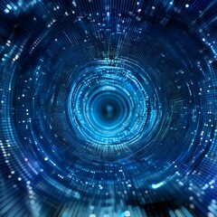 Fototapeta premium abstract-digital-background-with-micro-elements-creating-the-shape-of-a-tunnel