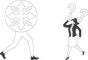 Confusion, Business, Confusion, Decisions, Arrow Symbol, Traffic Arrow Sign, Businesswoman