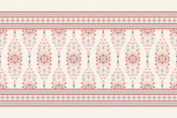 Thai pattern,geometric ethnic oriental pattern,floral cross stitch pattern,vector illustration,Aztec style,abstract background.design for texture,fabric,clothing,decoration,sarong