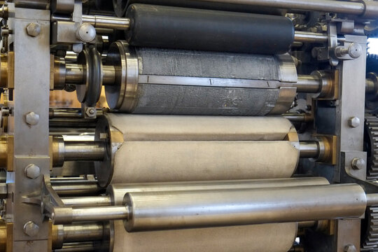 Paris, France. Antique printing machine 1800's