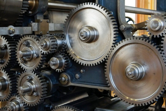 Paris, France. Antique machine gears - Powered by Adobe