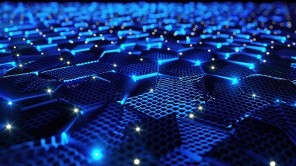 Obraz premium Abstract Blue Hexagon Pattern