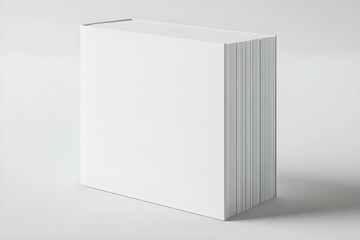 Naklejka premium White Soft Cover Square Book Mockup, Blank notebook, 3d rendering isolated on light gray background, ready for your design