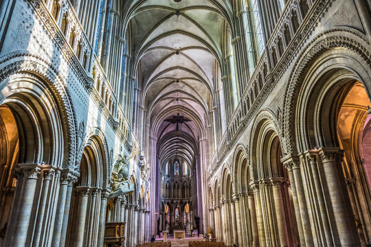 Bayeux Cathedral, Bayeux, Normandy, France. Catholic church consecrated by King William the Conqueror in 1077