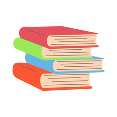 Stack of books. World book day. Literature, education concept. Vector illustration isolated on a white background.