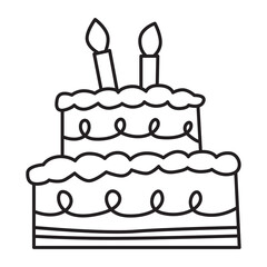 tart cake doodle illustration with transparent background