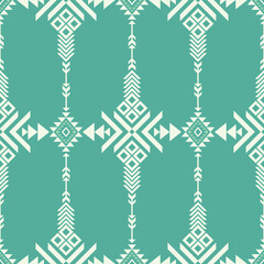 Green Pastel Color of Native American pattern, Navajo design. Native American ornament. Abstract geometric background traditional ethic for decoration, fabric, textile, fashion.