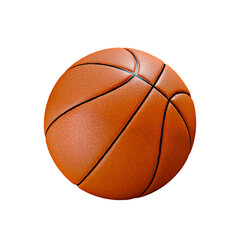 Close-Up View of a Standard Basketball Isolated. 3D rendering