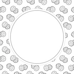 food and beverage circle frame in doodle style frame background