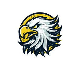 Vintage eagle head illustration on white background