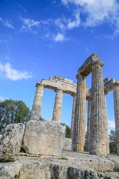 Nemea, Greece. Ancient city of Nemea Doric temple columns