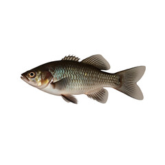 Fototapeta premium TRANSPARENT PNG ULTRA HD 8K A solitary Molly fish with vivid colors and flowing fins, swimming elegantly against a transparent background, highlighting its lively and graceful form