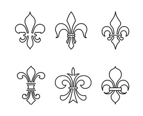 Fleur De Lis Outline Vector Pack