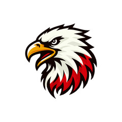Vintage eagle head illustration on white background