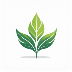 leaf logo illustration in a simple and clean flat art style