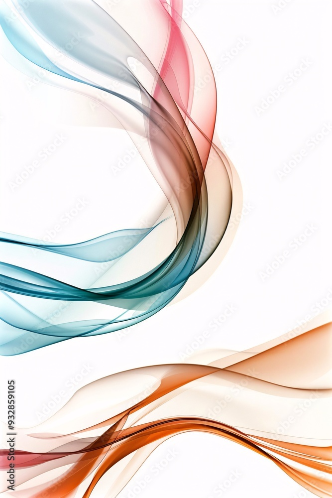 Poster An abstract design with fluid, wave-like patterns and a vibrant color scheme, leaving a large area for copy space on the right.