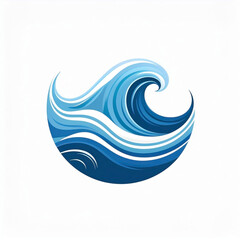 Obraz premium wave logo illustration in a simple and clean flat art style