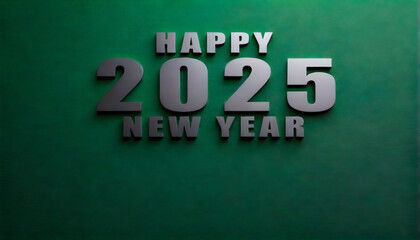 Obraz premium Happy New Year 2025 Celebratory 3D Text Design on a Dark Background, Featuring Festive and Vibrant Typography for the Upcoming Year
