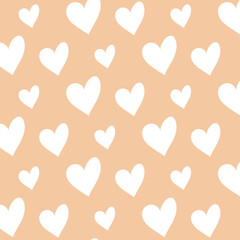 white hearts seamless pattern design