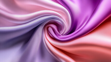 Fototapeta premium A colorful swirl of soft fabric blends shades of pink and purple, creating a soothing and elegant design
