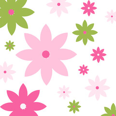 A flowers Pattern with Cute Flowers. Seamless Pattern Can Be Used for Wallpaper, Pattern Fills, Web Page Background