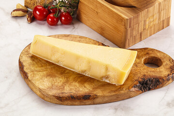 Hard parmesan cheese piece triangle