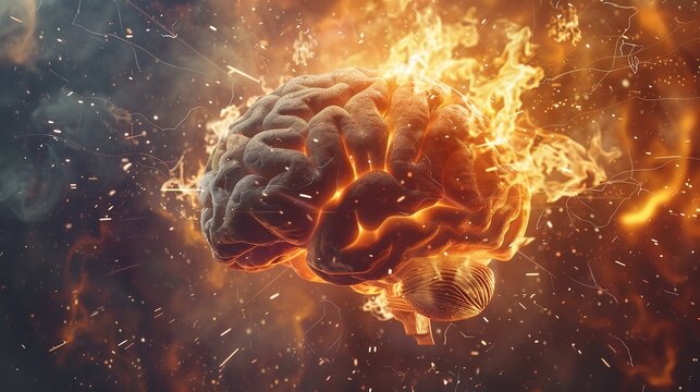 An image of a human brain exploding with knowledge. Generative Ai