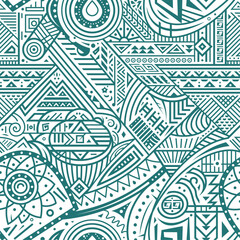 Abstract tribal geometric seamless pattern, Aztec ethnic design for textiles, banners, wallpapers, and wrapping