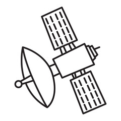 satellite doodle icon transparent background