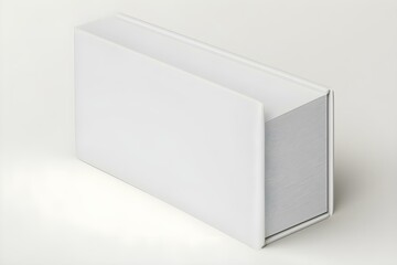 White Landscape Book Mockup, 3D rendered light rectangular book, notebook isolated on a light background