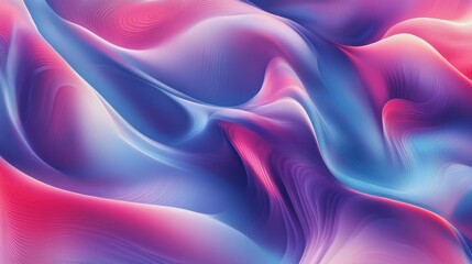 Obraz premium Vibrant fluid abstract art with smooth blue and pink gradients, creating a mesmerizing blend of colors and shapes.