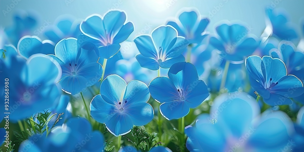 Wall mural blue spring flowers