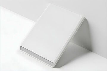 White Landscape Book Mockup, 3D rendered light rectangular book, notebook isolated on a light background