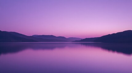 Fototapeta premium Purple sky during twilight, serene and peaceful, end of the day tranquility