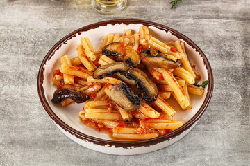 Italian cuisine - casafecce with mushrooms