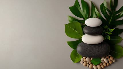 A calming, nature-inspired scene showing the connection between mental wellness and brain health, using soft colors and natural elements to represent stress management and relaxation