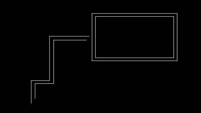 HUD frame element animation 4k. White on a black background