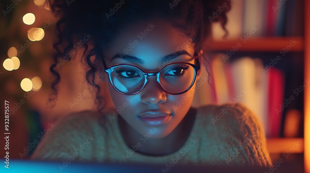 Poster human with technology internet learning and study online class webinar technology elearning online e
