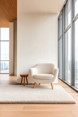 Fototapeta premium Modern living room in a luxury property withe stylish furniture. Residential interior design composition.