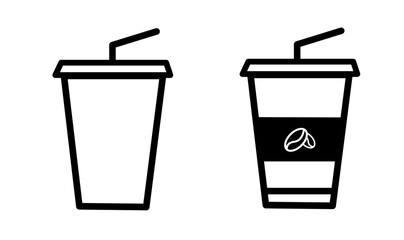 Coffee cup icon vector isolated on white background.